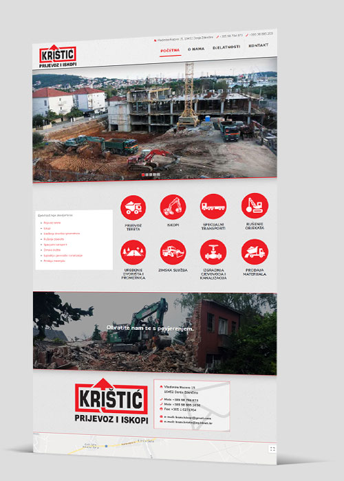 Web stranica - Iskopi Krištić
